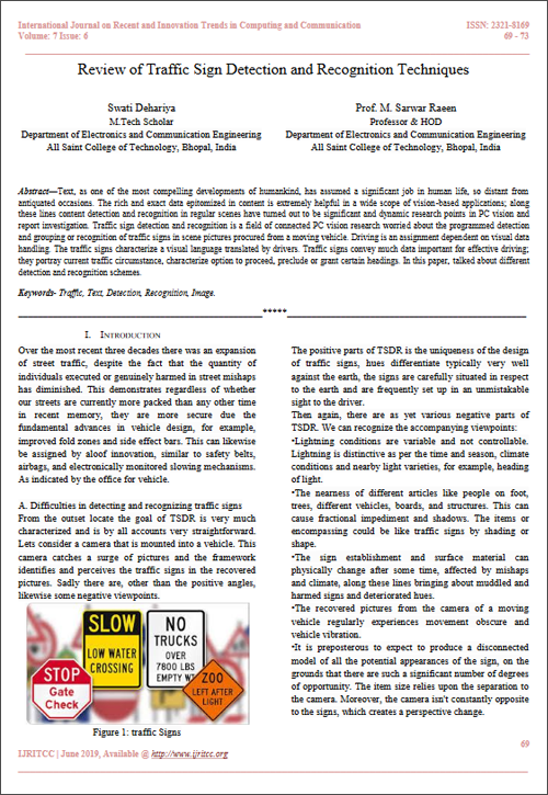 Review of Traffic Sign Detection and Recognition Techniques